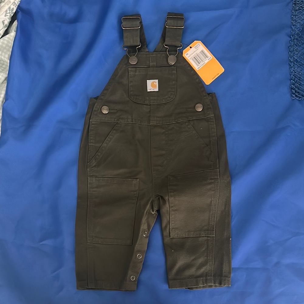 Carhartt baby Olive Overalls 3mos